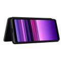 For Sony Xperia 1 III Carbon Fiber Texture Horizontal Flip TPU + PC + PU Leather Case with Card Slot. 
