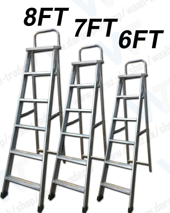 7 Step Folding Ladder 7ft with PVC non Slipped Pedal, Strong and Heavy Duty IRON Body, for Household Work
