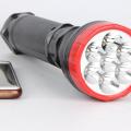 1109 large LED rechargeable flashlight 7 lamp head 2 gear searchlight Yiwu 10 yuan store supply gift. 