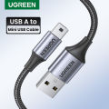 UGREEN Mini USB Cable Braided USB 2.0 to Mini B Cable Data Transfer Charge for Blue Yeti, Sat Nav, Dash Cam, Hero 2/3/4, DAC, PS3 Controller, MP3/4 Player, PDA, Camera, Scanner. 