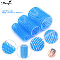 Monja 6Pcs Blue Self-Grip Hair Rollers Hair Curlers No Heat Hair Bangs Volume Self-adhesive Jumbo Size Sticky DIY Styling Tools. 