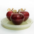 Set of 3 Handcrafted Onyx Marble Apple Paperweights for Home and Office Decor, Decorative Apple Sculpture for Desktop, Living Room, and Coffee Table. 