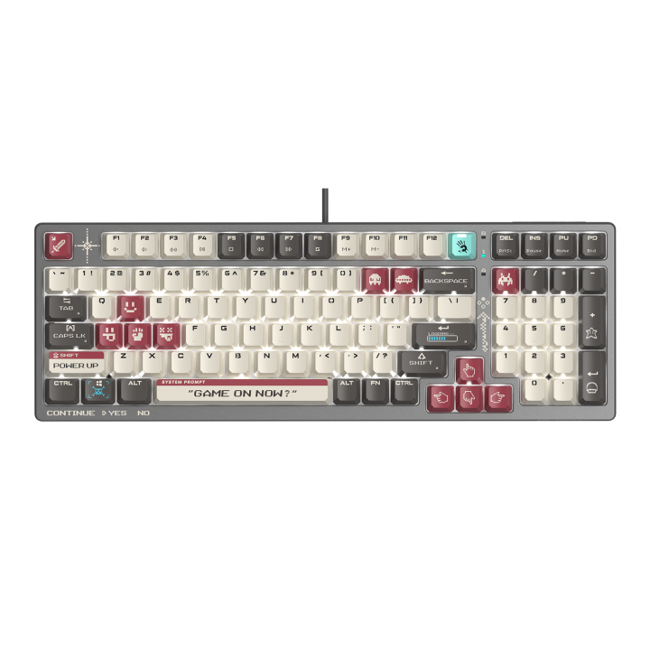 Bloody S98 Mechanical Keyboard - BLMS Red Plus Switch - Hot-Swappable - Gaming Grade PBT Keycaps - N-Key Rollover - Pixels Red
