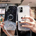 Casinglee for Galaxy A51 case Shiny Ring Glitter Soft Transparent Holder Stand Back cover with String for Samsung Galaxy A51 Phone cases cover Stars Moon Girls. 