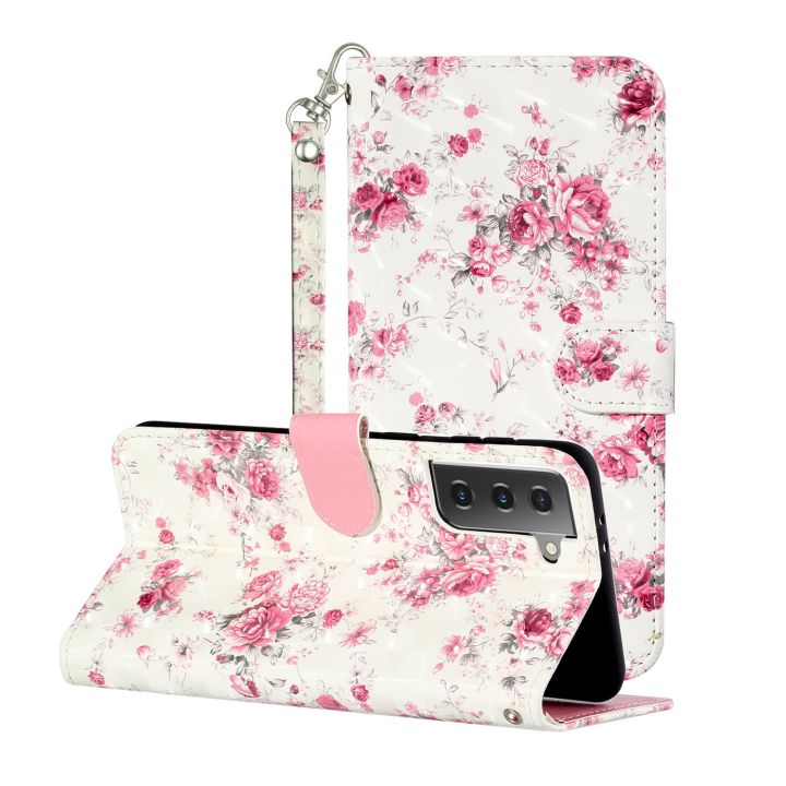 （ready now） For Samsung Galaxy S21 5G 3D Pattern Horizontal Flip Leather Case with Holder & Card Slots & Wallet & Lanyard