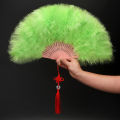 Handheld Marabou Feather Fan 1920s Vintage Style Flapper Hand Fan for Costume Party and Dancing Folding Craft Fan for Party Wedding Cosplay Home Decoration for Men Lady Girls. 