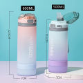 500ml/600ml New Fashion Water Bottle With Straw BPA Free Portable Outdoor Sport Cute Drinking Plastic Bottles Eco-Friendly. 