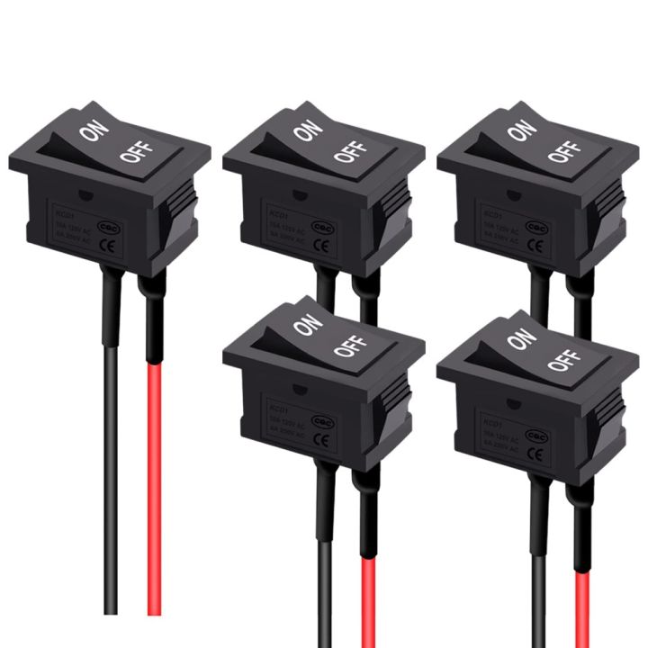 5PCS Industrial Switches 10A/125V Latching Rocker Switch 6A/250V SPST ...