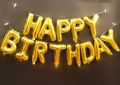 Impressive Golden & White Birthday Theme( 1Birthday Foil+25Balloons+2stars) Birthday Decoration Set Birthday Home Decor Birthday Accessories Reasonable Birthday Theme. 