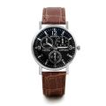 Clock Men Minimalist Dial Elegant Pointers quartz Watch Leather Belt Male Watches Fashion glass men's watch PD999. 