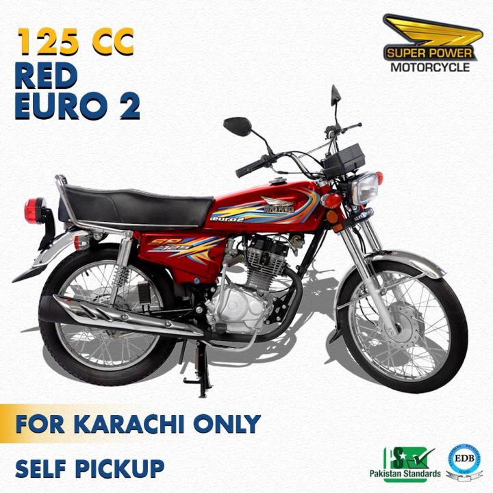 Super Power Euro2 Red 125cc Bike (Karachi Only) 7-10 working days