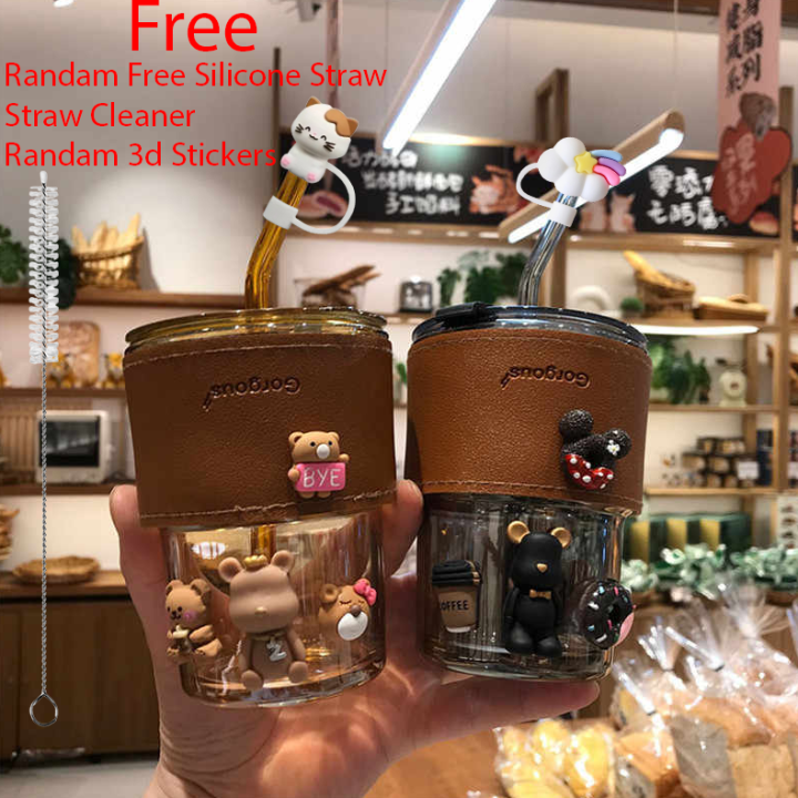 450ml%20Coffee%20Glass%20Mug%20Cups%20with%20Lids%20and%20Straws%20with%20Leather%20Sleeve%20-%20Image%202
