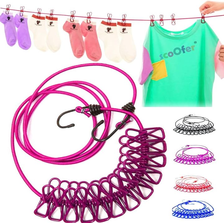 Clothes%20Drying%20Rack%20Rope%20Retractable%20Portable%20Clothesline%20Storage%20Clothing%20line%20with%2012%20Clips%20for%20Laundry%20Drying%20line%20Camping%20-%20Image%205