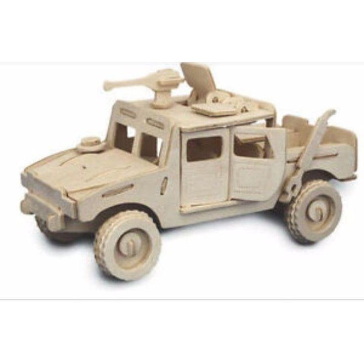 Woodcraft Construction Jeep Wooden Puzzle,