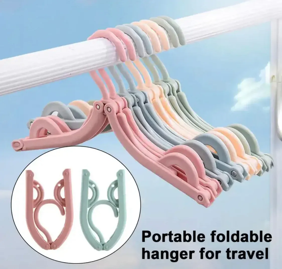 Portable Folding Clothes Hanger – Compact Travel Accessory & Foldable Drying Rack for Home Storage (1pc)