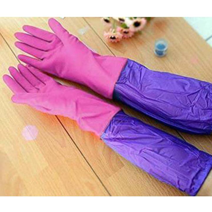 Extra Long Washing Gloves Cleaning Warm Waterproof Rubber Glove Gift