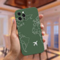 【Solo Yolo】Luxury popular planes world map travel Silicone Case for iPhone 11 12 13 14 Pro Max 13mini 13Promax cute candy matte soft cover. 