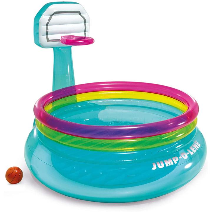 INTEX Jump - O - Lene Ring Bouncer With Basket Ball Shooting Hoop For Kids 77" x 71" x 60"