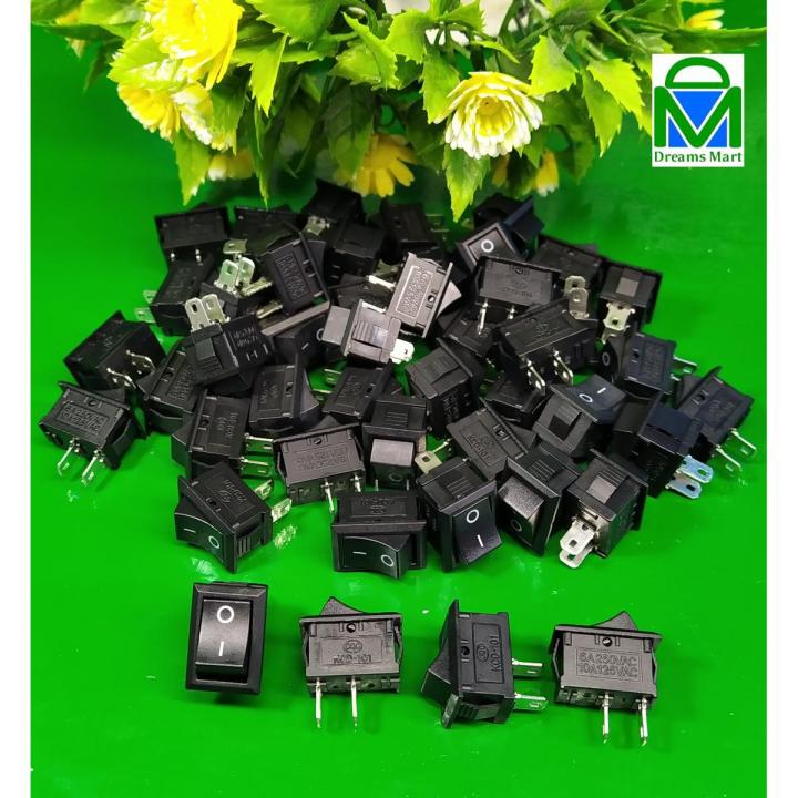 DreamsMart Pack of 6pcs ON / OFF button switch  KCD1 101 21x15mm mini Switch 2 Pin SPST snap-in On/Off rocker switch arduino DC motor fan pump