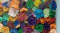Assorted Mini Satin Rose Ribbon Rosettes Fabric Flowers - 100 Pieces. 
