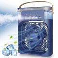 3 In 1 Fan Air Cooler with Ice Humidifier & Night Light  Mist Fan Portable Air Conditioner with Ice Tray  Cooling Fan  Water Spray Fan AC (non-Chargeable and Recargeable both available). 
