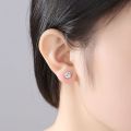 Men's Single Stone Earring Studs Couples Earrings Fashion Contracted 5mm 6mm Zircon Rock Hip Hop Jewelry Silver Color. 