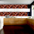 Elevation 3D WOOD TILE Pattern printed Wall Decorative Self Adhesive Wall Stickers / Tile Stickers in Pack of 24 / 48 / 60 / 80 / 120 Pcs. 4.5 x 7 inches for Wall Decor / Home Decor  Room Bathroom Kitchen Wallpaper for Wall Decoration. 