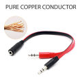 Headphone Audio Splitter 3.5mm TRRS 4 Pole Female Socket To 2 TRS Male Pin Jack With Mic Supported Cable For Gaming PC Laptop Handfree Headset Adapter. 