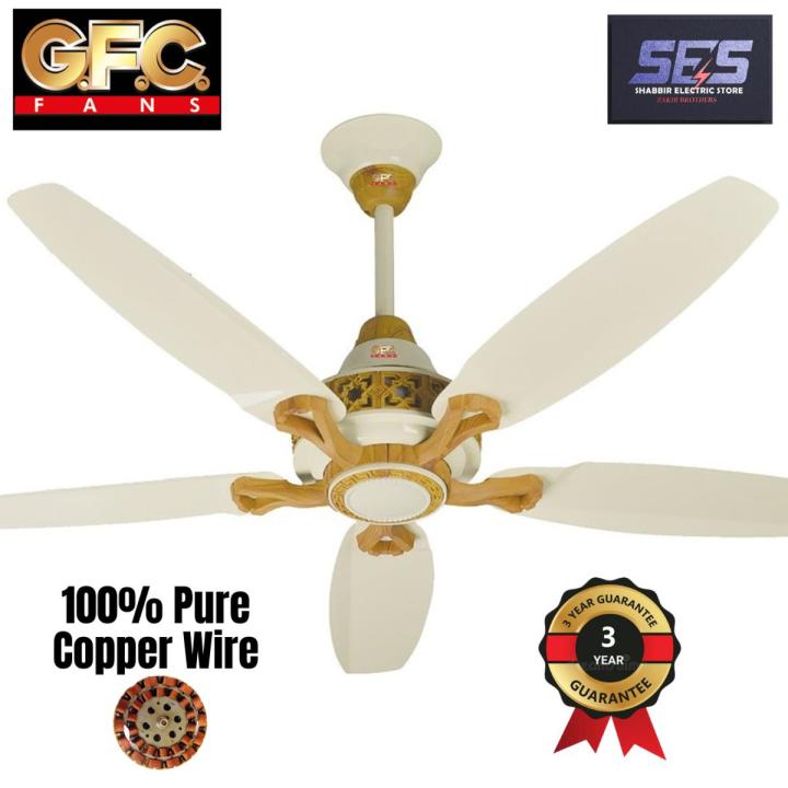 GFC fans ceiling fan 30 Watt Inverter Glamour Deluxe series model High speed 100% Pure Copper Wire / winding Celling Fans off-white 5 Years motor / Circuit guarantee Heavy Duty 56 Inches best energy saver ceilling fan for lounge bed dinning drawing room