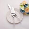 Hot Selling Stainless Steel Knife Acrylic Clear Handle Cake Knife Set of 2 Personalized Scoop Serving Set Birthday Gift Party Accessories Decorating Tools. 