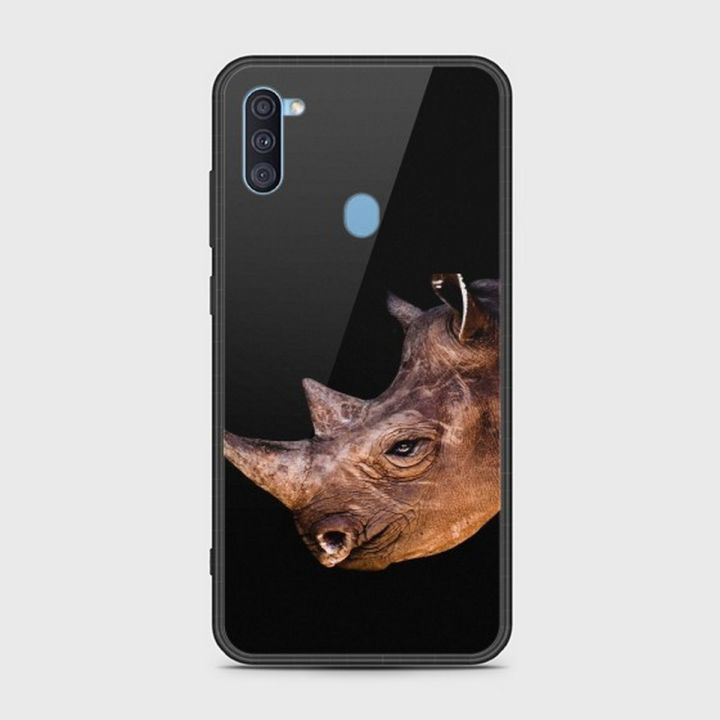 Samsung Galaxy A11 Cover - SkinLee HQ Infinity Glass Case (Soft) - Abstract Rhino - SKINLEE-442-1-795-486