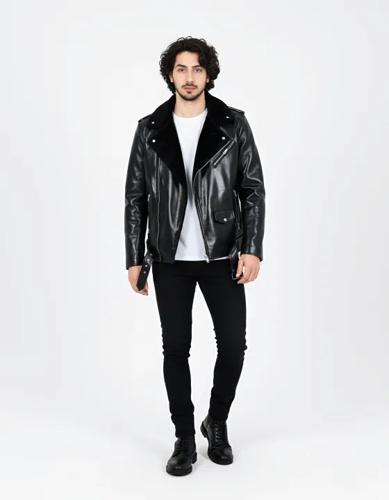 New%20Men's%20Casual%20Biker%20Style%20Black%20PU%20Leather%20Jacket%20with%20Tartan%20Collar%20-%20Image%203