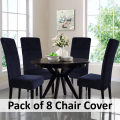 Navy Blue Stretch - 8 Seaters Dining Chair Cover. 