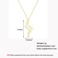 Chandler Stainless Steel Flamingo Necklace Tropical Bird Collars Gold Gold Exotic Bird Kid Jewelry Teen Party S. 