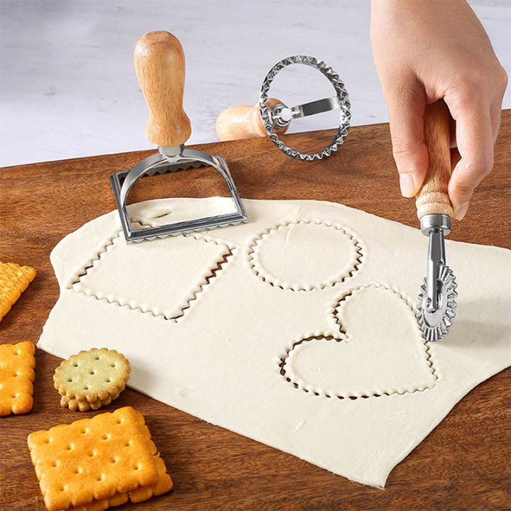 Stainless Steel Cookies Cutter Set Pasta Biscuits Press Kitchen Ravioli