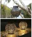 Solar Lanterns Light Outdoor Hanging Garden Lights Metal Lamp for Patio Yard Art Garden Accessories Decorations for Porch,Lawn,Courtyard-2 Pack [Energy Class A++]. 