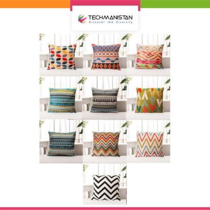 Techmanistan Pack of 10 - Ethnic Design Cushions Cover Without Filling, Cushions For Sofa, Cushion Cover Set, Printed Cushion Covers For Sofa, Fancy Cushion Covers For Bed, Sofa Pillow Covers, Sofa Cushion Set - Multicolor