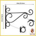 Iron Garden Wall  Hanging Stand - Flower Plant Pot Bracket Hook Shelf Stand Holder - hanging light stand. 
