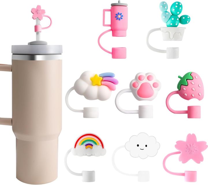 Straw Cover - Stanley Cup Accessories - Silicone Leak Proof Stanley Straw Cover - Reusable Straw Cover for 40/30 oz Tumbler