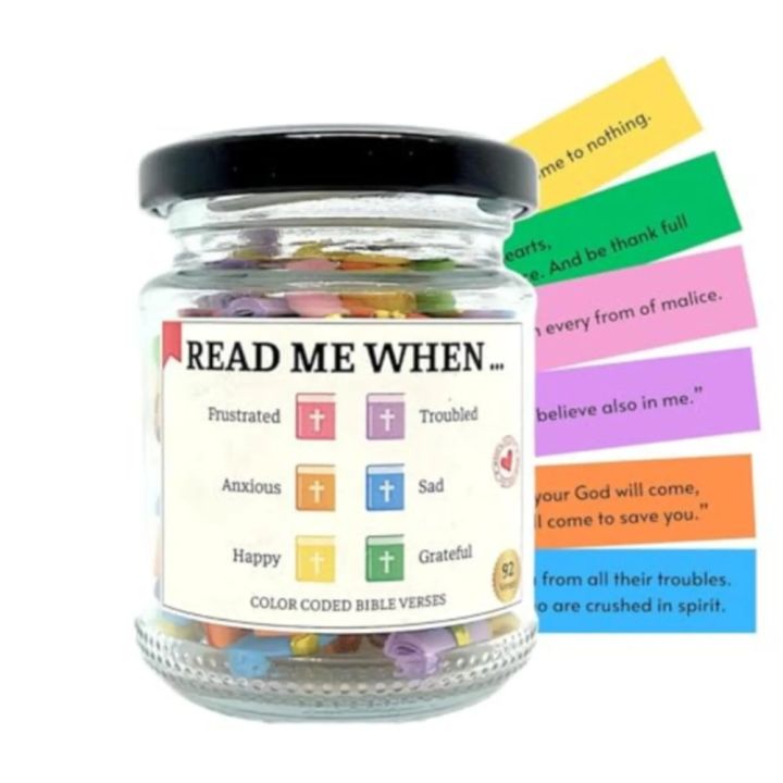 (GGBR) Painted Mason Holiday Garden Statues Outdoor Read Me When Verses Jar Verse Jar Prayer Jar Verses Blessings Jar