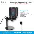Fifine A6V Ampligame - USB RGB Gaming Mic Microphone. 