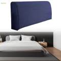 Bed Headboard Cover Removable Bed Backrest Cover Solid Color Dustproof Soft Headboard Protector Blue. 