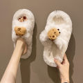 Thick Bottom Fur Slippers Fall and Winter New outside Girls Cartoon Capi Bara Soft Bottom Light Luxury Lightweight Stepping Shit Feeling. 