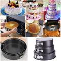 3 Piece Round Shape Nonstick Cake Baking Spring form Pan Mold Tray - 6,7,8 inch. 