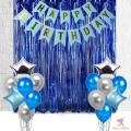 17Pcs Happy Birthday Decoration Combo for Birthday Decoration for Boys, Blue Birthday Decoration, Party Supplies. 