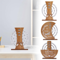 Wooden Calendar Home Porch Decoration Office Desktop Decoration Manual Rotating Desk Calendar Sweet House Easy Install Easy to Use B. 