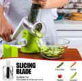 Geedel Rotary Cheese Grater, Kitchen Mandoline Vegetable Slicer with 3 Interchangeable Blades, Easy to Clean Rotary Grater Slicer for Fruit, Vegetables, Nuts. 