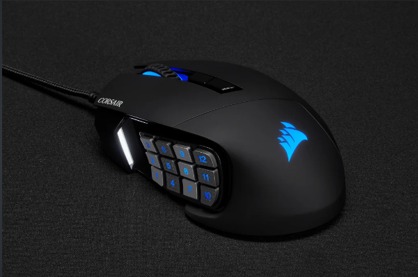 Corsair SCIMITAR RGB ELITE Gaming Mouse For MOBA, MMO - 18,000 DPI - 17 Programmable Buttons - iCUE Compatible - Black