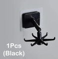Easy-Install 360° Rotating Kitchen Hook - Self-Adhesive No-Drill Wall Mount for Utensils, Pots & Spoons - Expandable Storage Rack. 