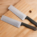 Stainless steel crinkle cutter knife | Wavy blade potato & vegetable slicer | French fry cutter & fruit chopper tool for kitchen – Serrated stainless steel knife for chips, dough & salad cutting, 1pc -  SM. 